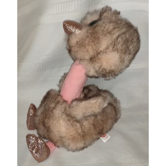 Ty Ostrich Plush Stuffed Animal Henna RETIRED Bird 12" Google Eyes Furry - Picture 3 of 13